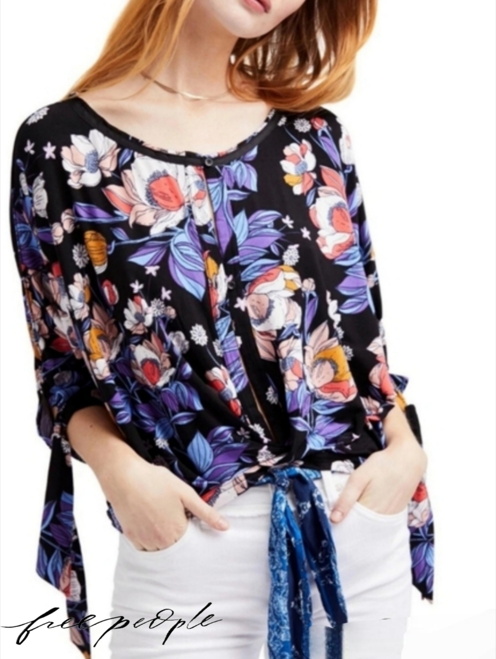 Free People Keepin' On Tank Tie Tee